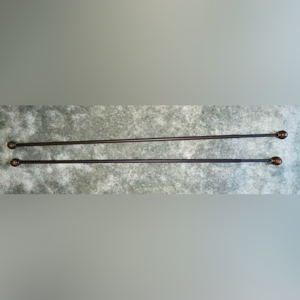 BROWN CURTAIN RODS, 42”, USED, GREAT CONDITION